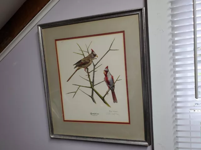 Ray Harm Limited Edition Hand Signed Print “Pyrrhuloxia” Crest IX Framed Matted