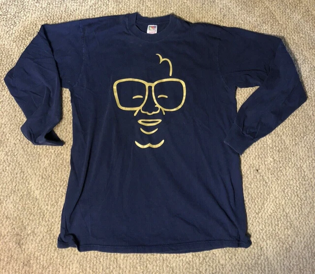 Vtg Harry Carays Restaurant  Long Sleeve T-shirt XL Blue Chicago Cubs Announcer