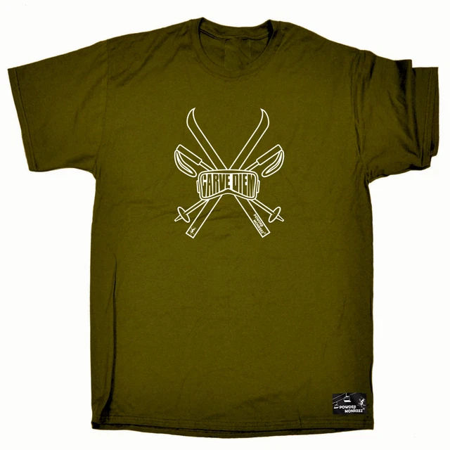 Sci Snowboarding Pm Carve Diem - T-shirt da uomo divertente novità