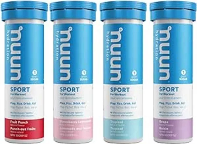 Nuun Sport: Electrolyte Drink Tablets, Box of 4 Tubes (40 servings), Juice Box F