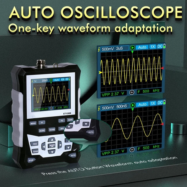 Leichtes analoges Oszilloskop mit 500 MS/s Sampling 120 MHz Bandbreite