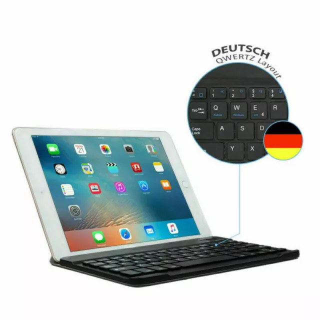 DEUTSCHE QWERTZ Wireless Bluetooth-Tastatur für ALLE iOS Android Windows Tablets