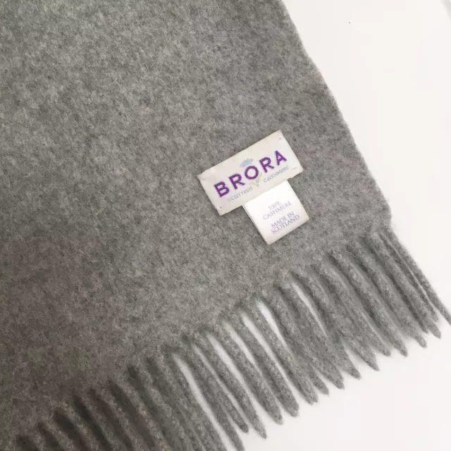 Brora 100% Cashmere Scarf Silver Grey - Made In Scotland