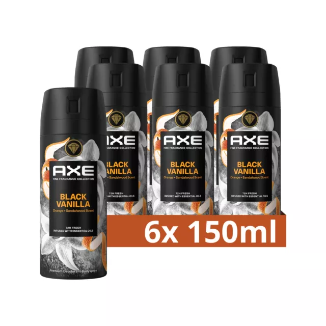 AXE Fine Fragrance Collection Premium Bodyspray Black Vanilla Deo 6x150ml