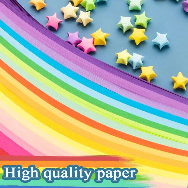 Papier Origami Étoiles Kotkiddy - 540 Bandes - 27 Couleurs Arc-en-Ciel - Pour Loisirs Créatifs