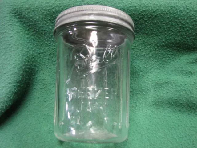 Vintage 5" Ball Freezer Jar  W/ Zinc Lid   & 6 Raised Ribs