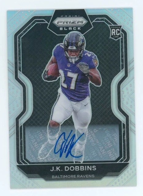 2020 Panini Chronicles Prizm Black Signatures JK Dobbins #PB-6 Rookie Auto RC