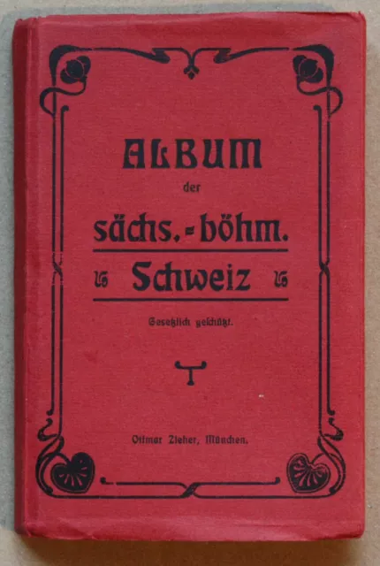 AK, Sächsisch-Böhmische-Schweiz, Leporello, 20 Karten Souveniralbum um 1910