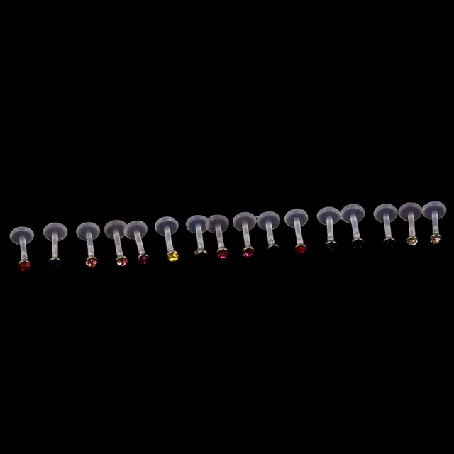 1X(16X Piercing Levre Labret En Strass Bijoux Multicolore I6Q6)6022