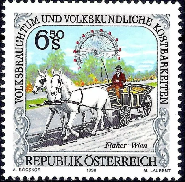 Austria 1998 Folklore Horses Carriage Customs Transport 1v MNH