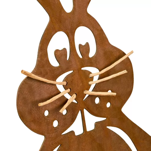 Hase Osterdeko modern Gartendeko Rost Osterhasen Figur Geschenk Ostern Deko 2