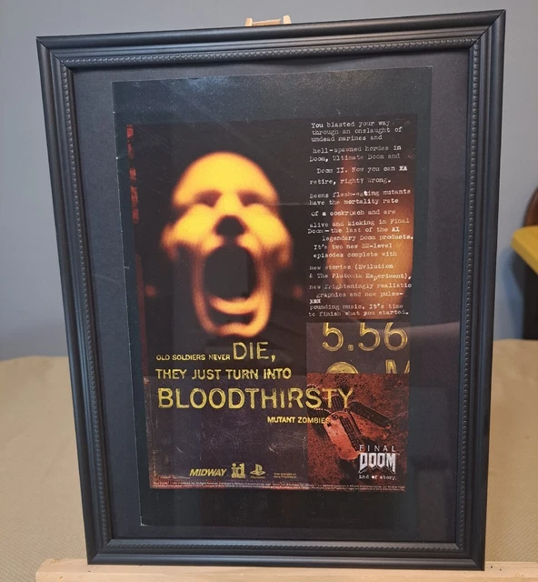 Vtg Playstation Advertisement- 2002 Final Doom- PS3  -Framed