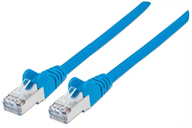 Intellinet Network Patch Cable, Cat7 Cable/Cat6A Plugs, 2m, Blue, Copper, S/FTP,