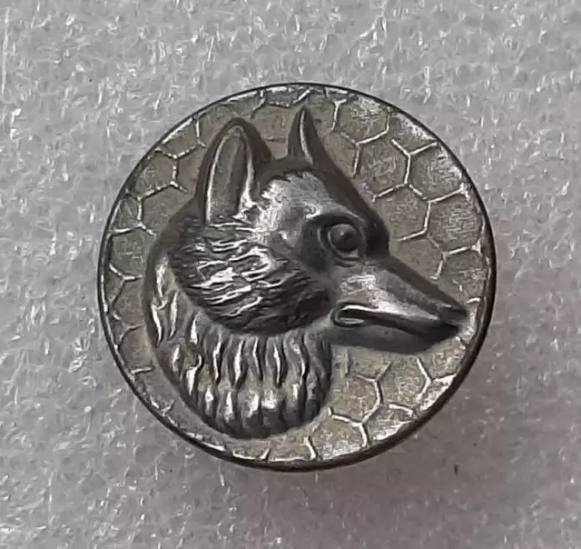 Bouton ancien 24mm  Chasse Tête de Loup Vénerie Vintage en fer ORIGINAL Button