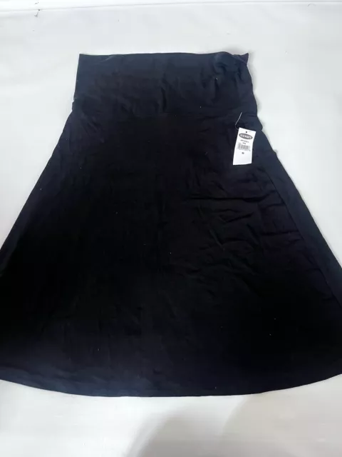 NWT Old Navy Black Pull On Stretch Skirt  Roll Over Waist Size M Medium