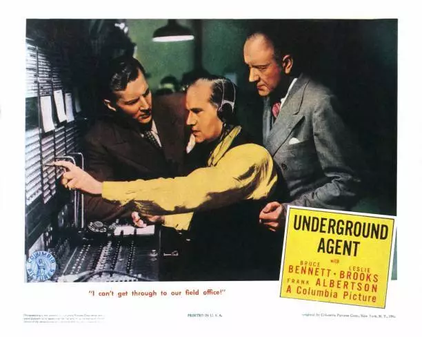 Underground Agent Lobby Card Bruce Bennett John Tyrrell Addi - 1942 Movie Photo