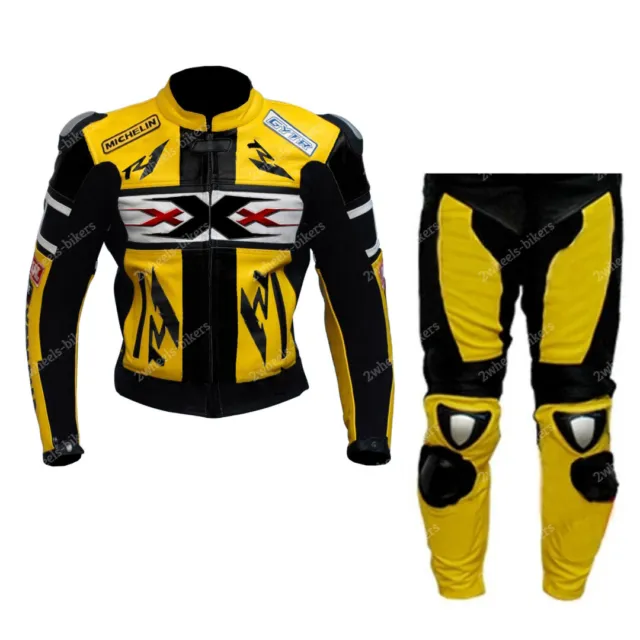 XXX Tuta in Pelle da Moto MOTOGP Uomo Motociclista in Pelle Giacca Pantaloni 54