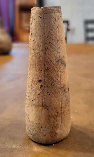 Solid Hume Engraved  Caddo Water Bottle Ancient Native American Indian Pottery