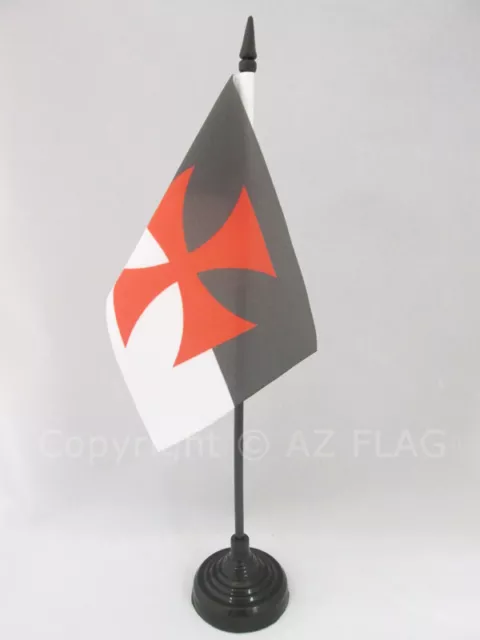 DRAPEAU DE TABLE TEMPLIERS BAUSSANT 15x10cm - PETIT DRAPEAUX DE BUREAU ORDRE DU