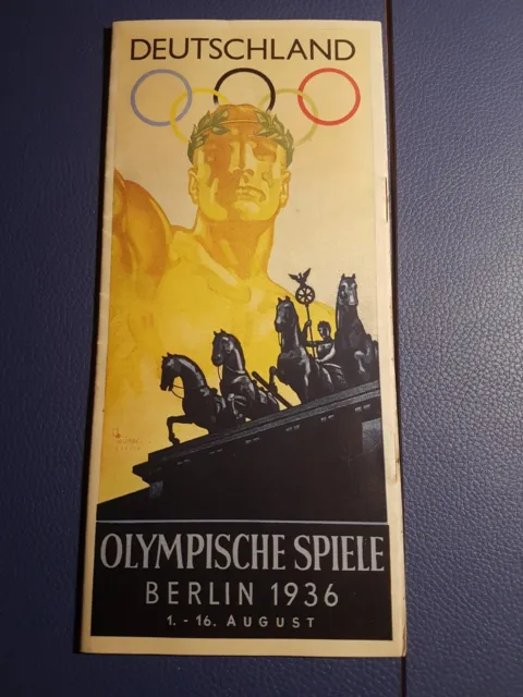 Programm 1936 Olympische Spiele Berlin 1. - 16. August Reiseplanung Rarität