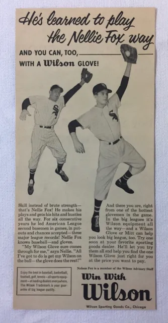 1958 Wilson Baseball Guanto Ad ~ Nellie Fox