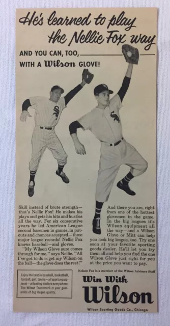 1958 Wilson Baseball Guanto Ad ~ Nellie Fox