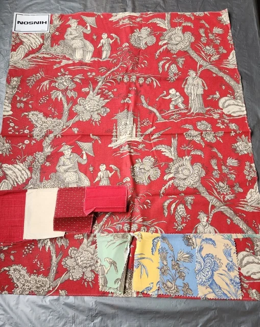 Hinson Fabric Sample- 100% Cotton-Ming Toile- 27"×33"- K0323