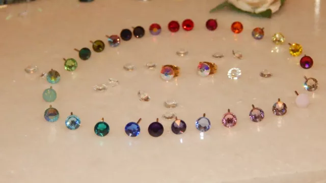 Beautiful G/P Stud Earrings with 5mm Crystal-Choice of 71 Colours-Wedding-Gifts