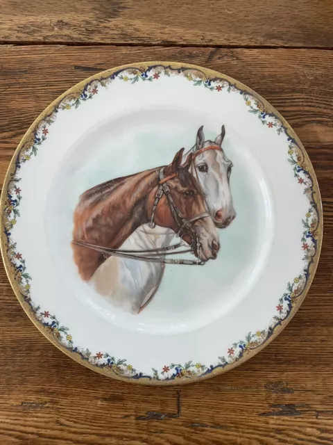 Vintage Vignaud Limoges France Horse Plate