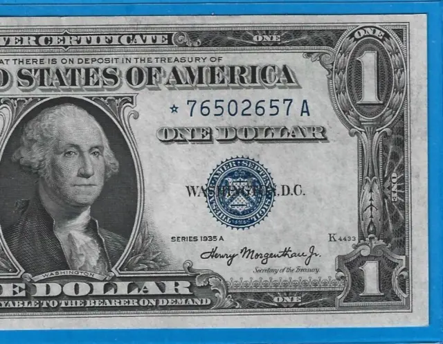 1935A $1 Silver Certificate,*Rare* Star Note,Blue Seal,Crisp Uncirculated,Nice!
