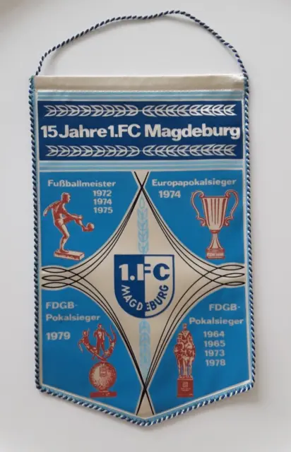 DDR Fußball Wimpel  1.FC Magdeburg 15 Jahre