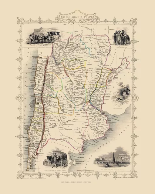 South America La Plata Uruguay - Tallis 1851 > Tallis