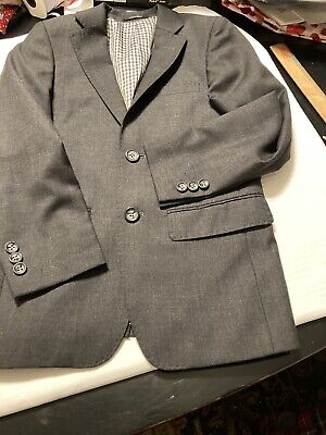 T.O. Boys Charcoal Gray 2 Button Blazer Jacket Size 10