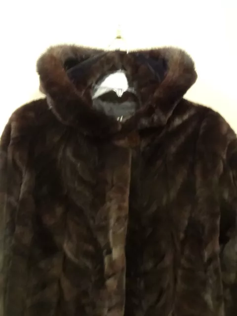 REAL RANCH SHEARED Mink Hoodie Coat with Mink Trim. Size Large. $450.00 ...