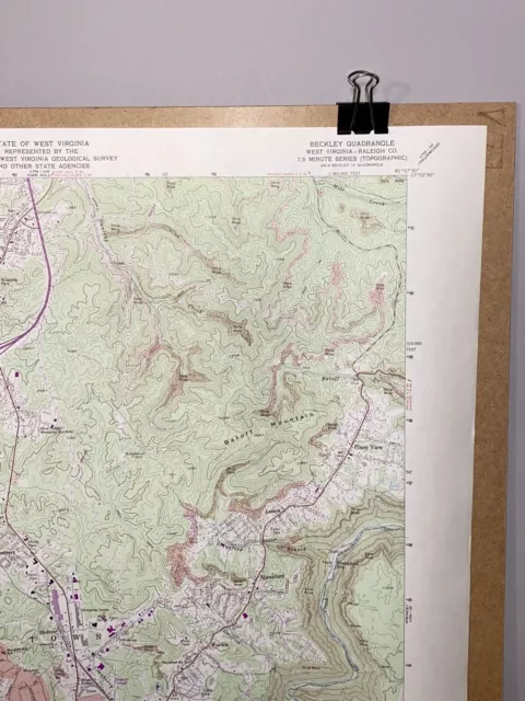 Beckley West Virginia Raleigh County Map 1989 Geological Topographical Survey 3