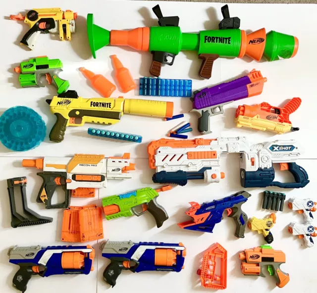 HUGE Nerf & Zuru XShot Gun Bundle Job Lot Incl Attachments & Bullets UNTESTED