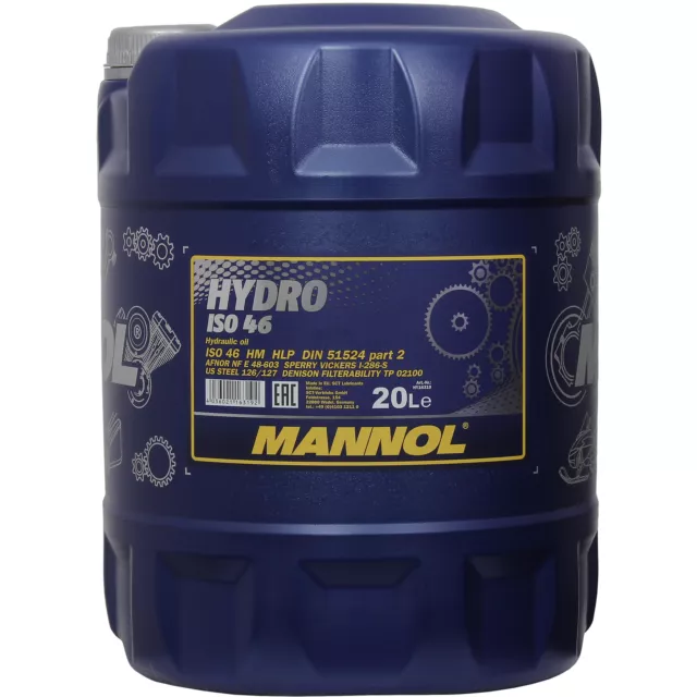 20 Litre MANNOL Hydro Iso 46 Hydraulique Huile Liquide MN2102-20 Inclus Robinet 2