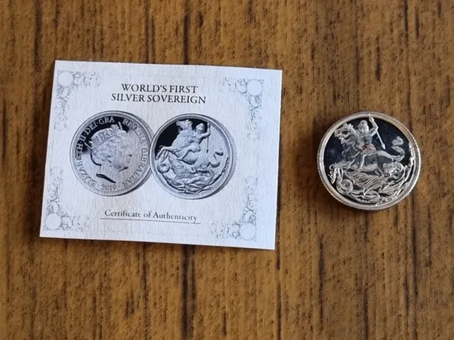 2019 Gibraltar silver sovereign coin : 8g