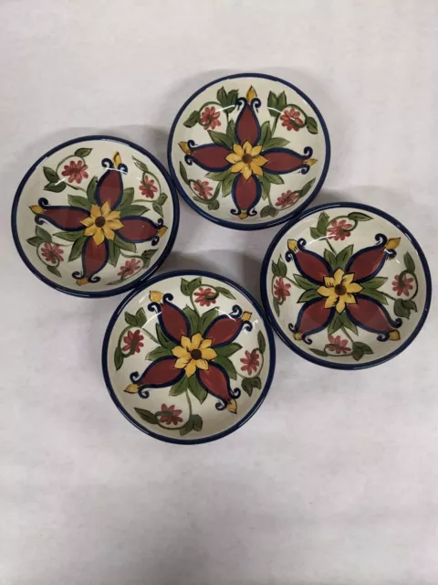 Pier 1 Vallarta Dipping Bowls Dishes Set Of 4 Hand painted