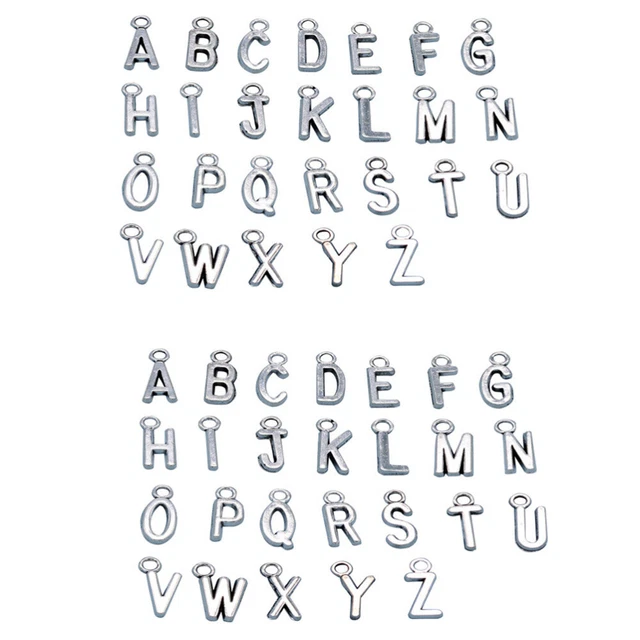 52pcs alphabet charm Legierung Anhänger Schmuck Diy Anhänger Initial Brief Zubeh