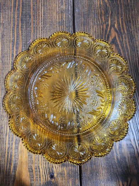 American Concord Amber By Brockway Glass Co. 1 Tier of Serving Tray 10” Single