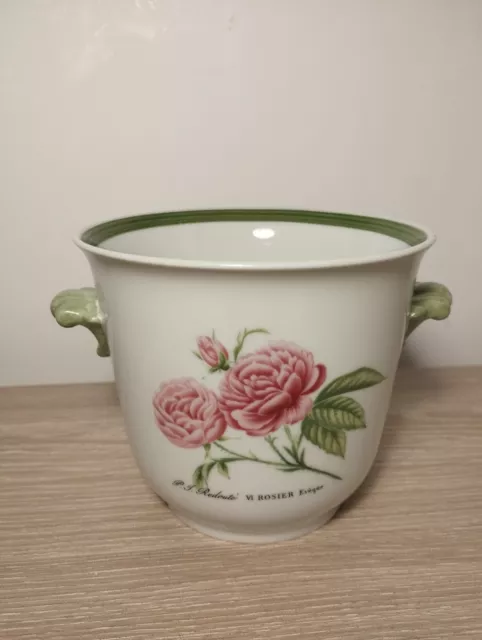 Cache Pot En Porcelaine Allemande Hutschenreuther Décor De Roses