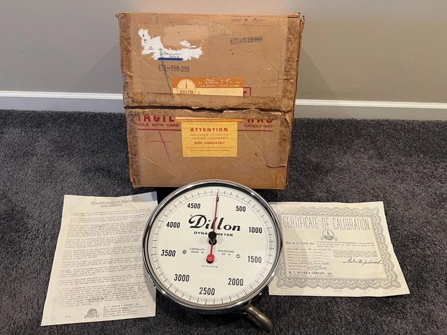 Dillon Dynamometer 5000 lb Capacity, 20 lb Divisions, 10" Dial