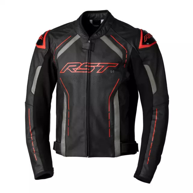 RST S-1 Questo AAA Pelle Moto SPORTS Giacca - Nero Rosso