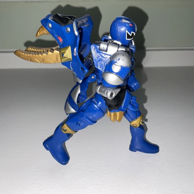 Figurine Power Rangers Bleu Dino Charge Bandai 2014 - Avec Bouclier - Occasion