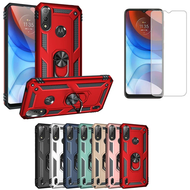 For Motorola Moto E7 Power Shockproof Hard Case Ring Holder Cover