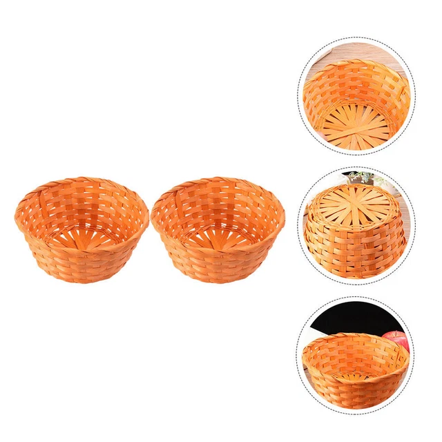 2 piezas cesta de huevos de Pascua almacenamiento cesta de almacenamiento decorativa redonda niño