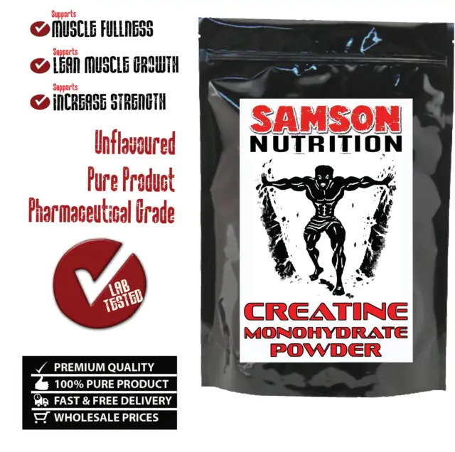 1kg Pure Creatine Micronised Monohydrate Powder, Unflavoured, Samson Nutrition