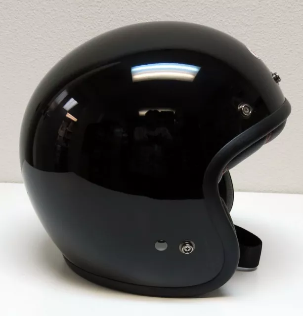Bell Custom 500 Open Face Motorcycle Helmet Gloss Black Adult Small (7049162)