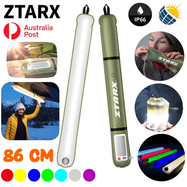 ZTARX Solar Camp Lamp LED Inflatable Lantern Waterproof Foldable Light Outdoor